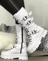 Linda - Botas con cremallera y hebillas
